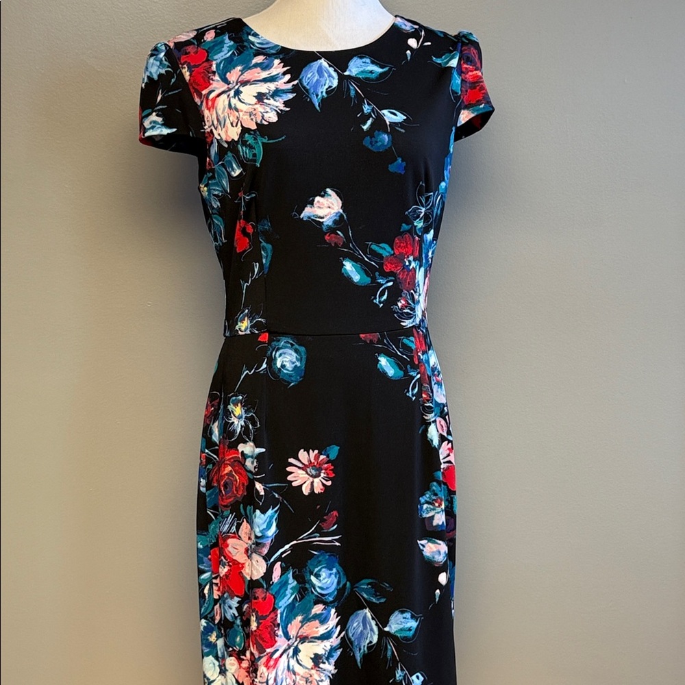 Betsey Johnson Floral Bodycon Dress | Women’s Size 12 | Black Multicolor - Picture 3 of 7
